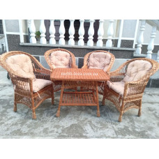 Комплект меблів з лози "Простий Плюс" 4 крісла